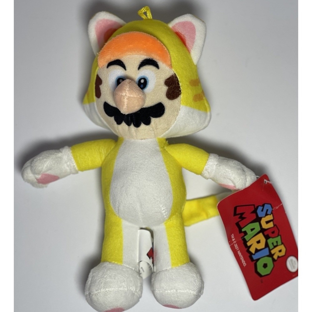 Super Mario Brothers Mario Cat Stuffed Plush Toy Figure Preowned Orig With Tags